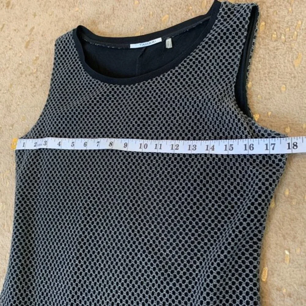 Tahari Mesh Overlay Sleeveless Shift Dress